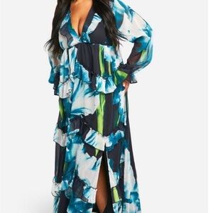 Boohoo ruffle floral dress